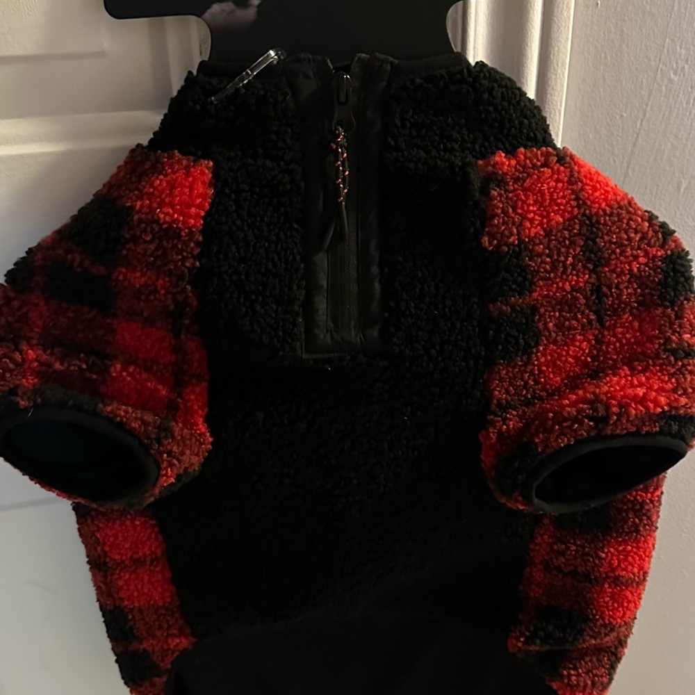 Cozy Red and Black Checkered Dog Sweater - Picture 2 of 4